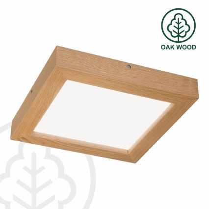 Brilagi - LED Димируем плафон за баня WOODY FRAME LED/24W/230V дъб 30x30 см 3000-6000K IP44 + дистанционно управление