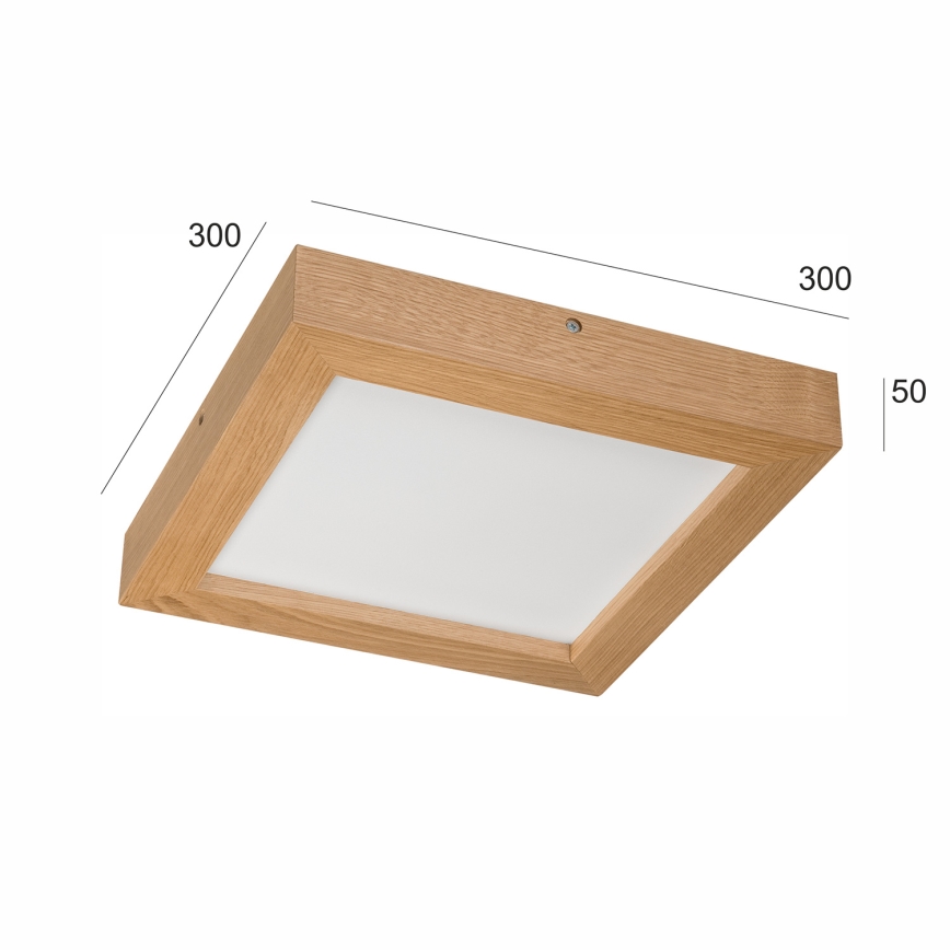 Brilagi - LED Димируем плафон за баня WOODY FRAME LED/24W/230V дъб 30x30 см 3000-6000K IP44 + дистанционно управление