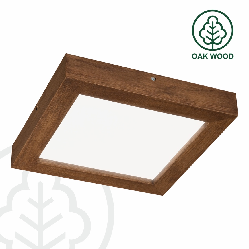 Brilagi - LED Димируем плафон за баня WOODY FRAME LED/24W/230V дъб череша 30x30 см 3000-6000K IP44 + дистанционно управление