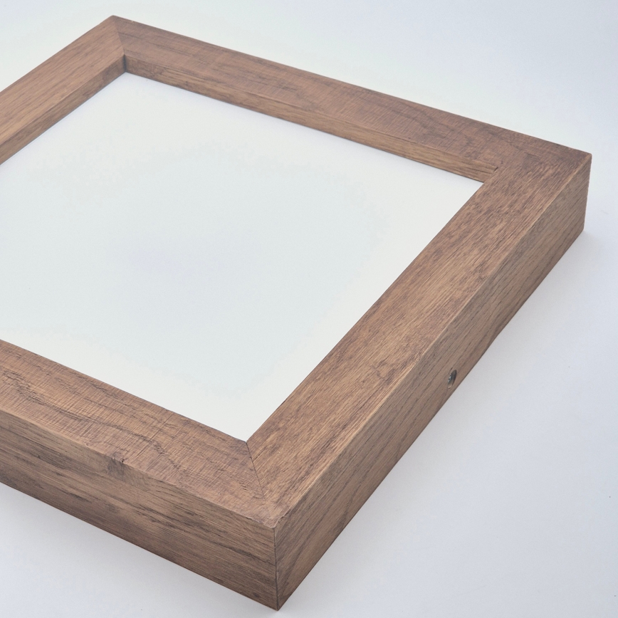 Brilagi - LED Димируем плафон за баня WOODY FRAME LED/24W/230V дъб череша 30x30 см 3000-6000K IP44 + дистанционно управление