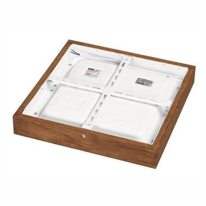 Brilagi - LED Димируем плафон за баня WOODY FRAME LED/24W/230V дъб череша 30x30 см 3000-6000K IP44 + дистанционно управление