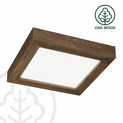 Brilagi - LED Димируем плафон за баня WOODY FRAME LED/24W/230V дъб 30x30 см 3000-6000K IP44 + дистанционно управление