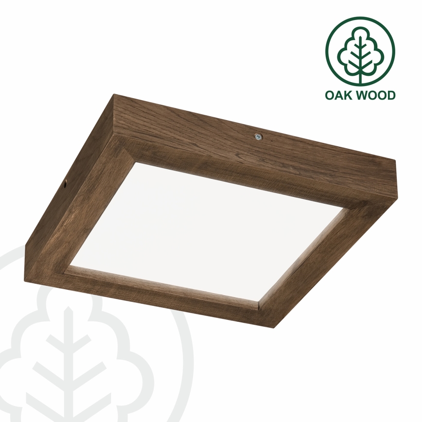 Brilagi - LED Димируем плафон за баня WOODY FRAME LED/24W/230V дъб 30x30 см 3000-6000K IP44 + дистанционно управление