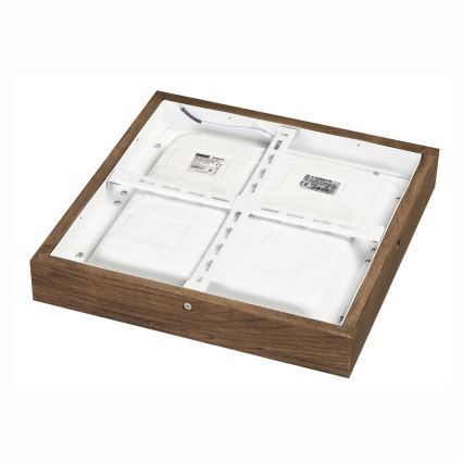 Brilagi - LED Димируем плафон за баня WOODY FRAME LED/24W/230V дъб 30x30 см 3000-6000K IP44 + дистанционно управление