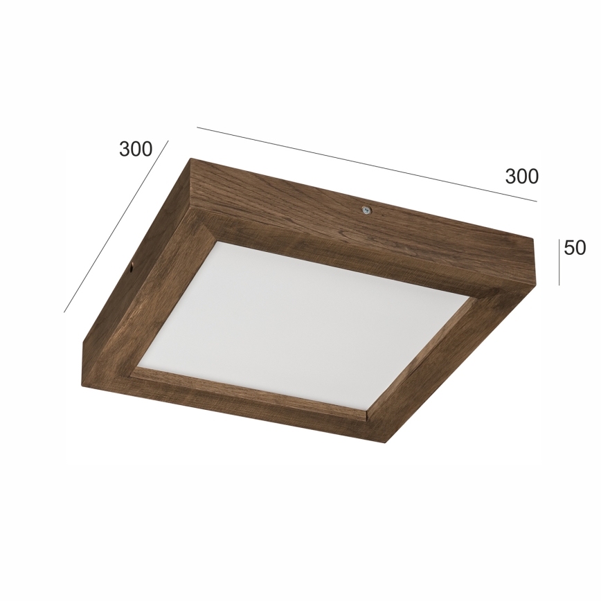 Brilagi - LED Димируем плафон за баня WOODY FRAME LED/24W/230V дъб 30x30 см 3000-6000K IP44 + дистанционно управление