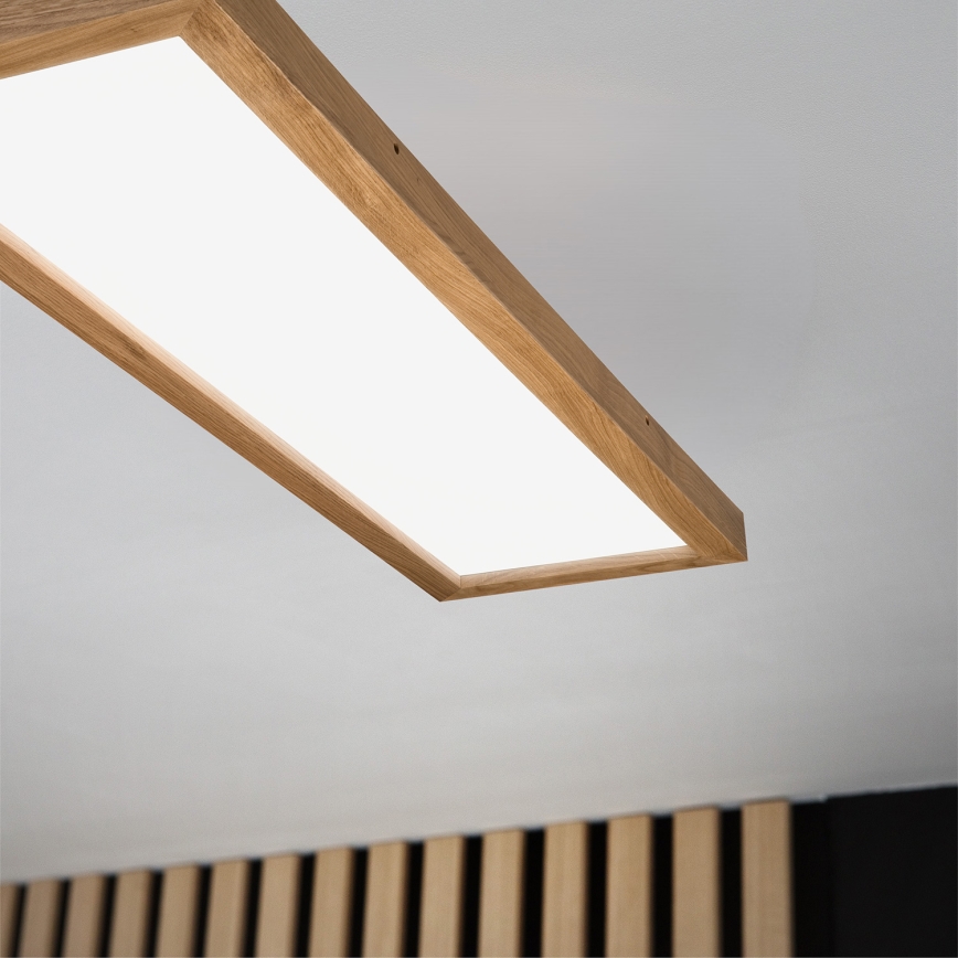 Brilagi - LED Димируем плафон за баня WOODY FRAME LED/50W/230V дъб 120x30 см 3000-6000K IP44 + дистанционно управление