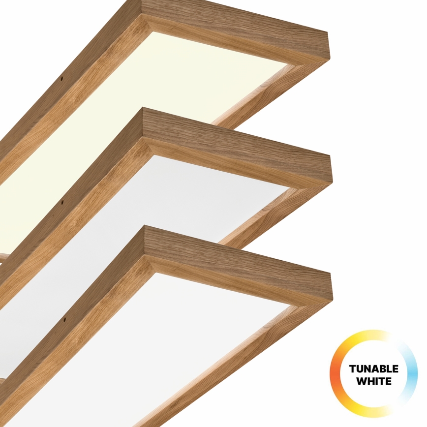 Brilagi - LED Димируем плафон за баня WOODY FRAME LED/50W/230V дъб 120x30 см 3000-6000K IP44 + дистанционно управление