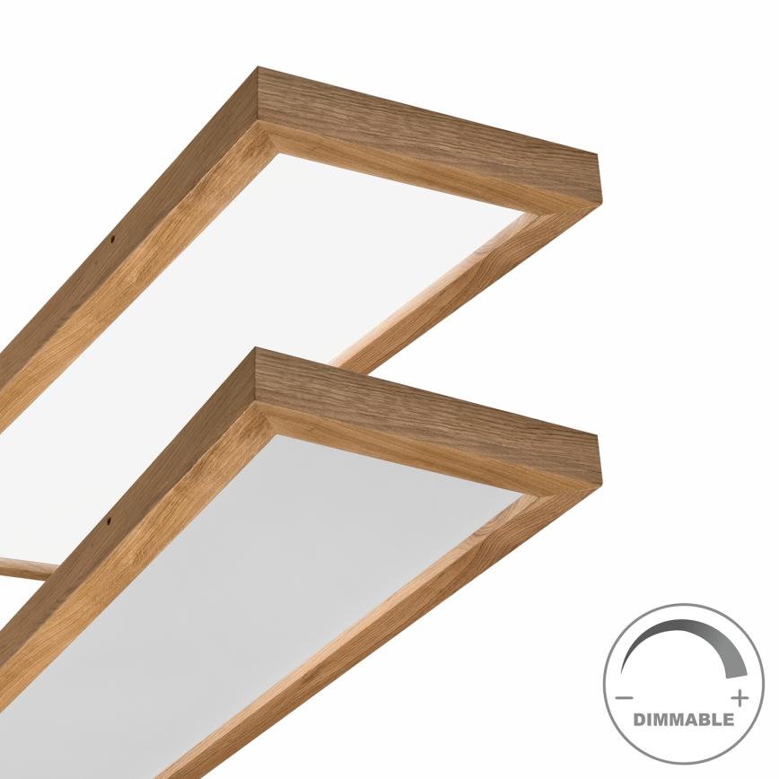 Brilagi - LED Димируем плафон за баня WOODY FRAME LED/50W/230V дъб 120x30 см 3000-6000K IP44 + дистанционно управление