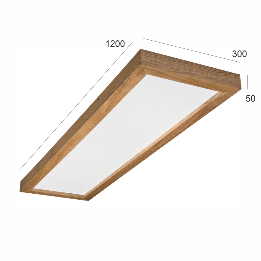 Brilagi - LED Димируем плафон за баня WOODY FRAME LED/50W/230V дъб 120x30 см 3000-6000K IP44 + дистанционно управление