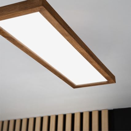 Brilagi - LED Димируем плафон за баня WOODY FRAME LED/50W/230V дъб череша 120x30 см 3000-6000K IP44 + дистанционно управление