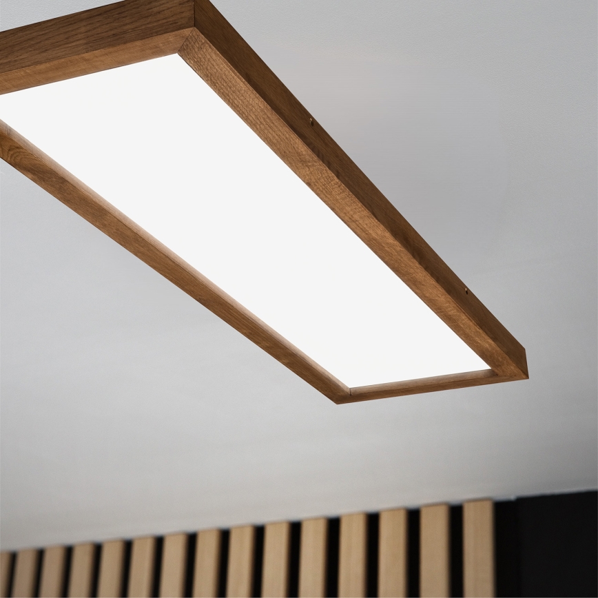 Brilagi - LED Димируем плафон за баня WOODY FRAME LED/50W/230V дъб череша 120x30 см 3000-6000K IP44 + дистанционно управление