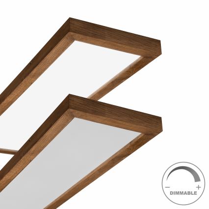 Brilagi - LED Димируем плафон за баня WOODY FRAME LED/50W/230V дъб череша 120x30 см 3000-6000K IP44 + дистанционно управление