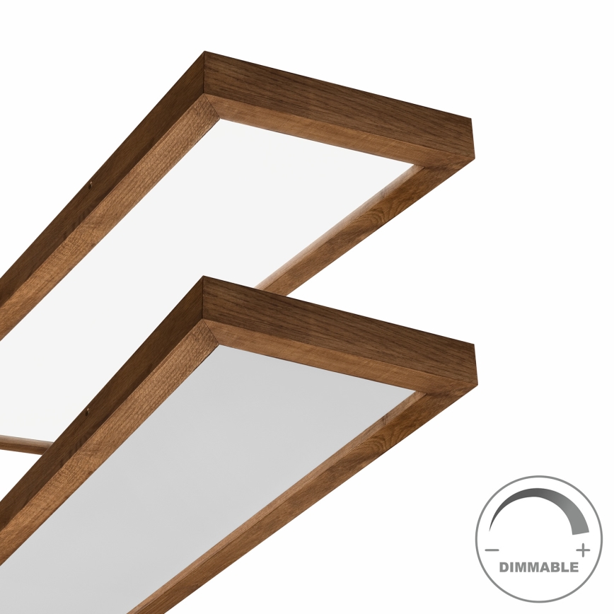 Brilagi - LED Димируем плафон за баня WOODY FRAME LED/50W/230V дъб череша 120x30 см 3000-6000K IP44 + дистанционно управление