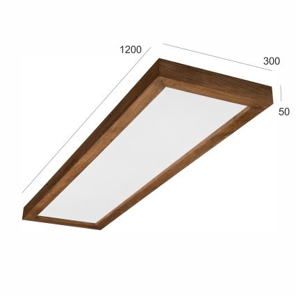Brilagi - LED Димируем плафон за баня WOODY FRAME LED/50W/230V дъб череша 120x30 см 3000-6000K IP44 + дистанционно управление