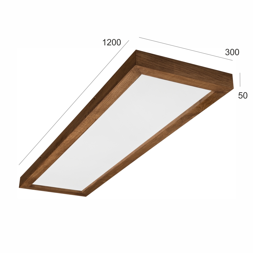 Brilagi - LED Димируем плафон за баня WOODY FRAME LED/50W/230V дъб череша 120x30 см 3000-6000K IP44 + дистанционно управление