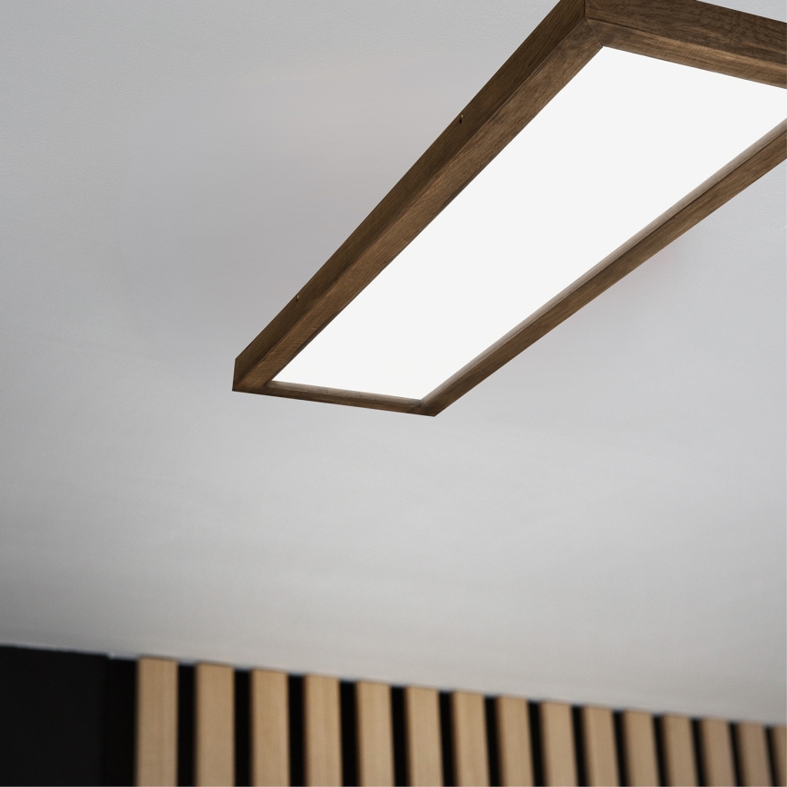 Brilagi - LED Димируем плафон за баня WOODY FRAME LED/50W/230V дъб 120x30 см 3000-6000K IP44 + дистанционно управление