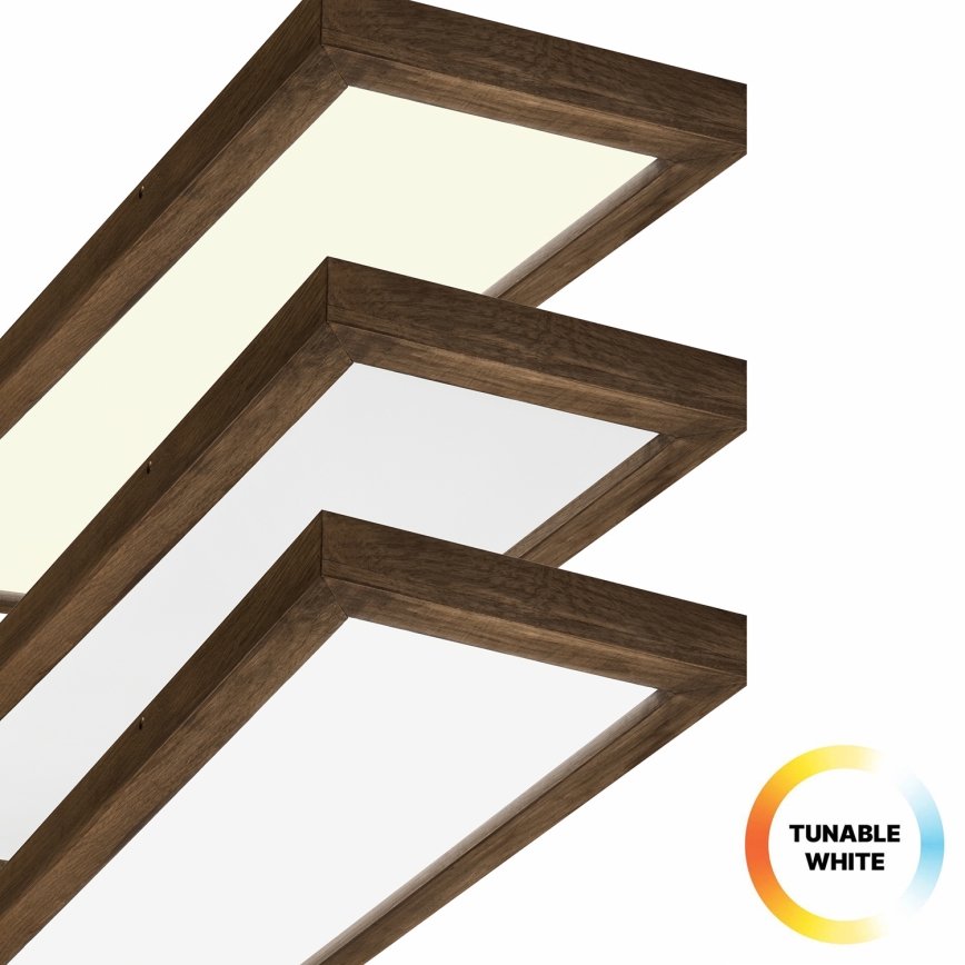 Brilagi - LED Димируем плафон за баня WOODY FRAME LED/50W/230V дъб 120x30 см 3000-6000K IP44 + дистанционно управление