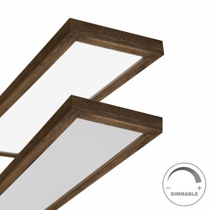 Brilagi - LED Димируем плафон за баня WOODY FRAME LED/50W/230V дъб 120x30 см 3000-6000K IP44 + дистанционно управление