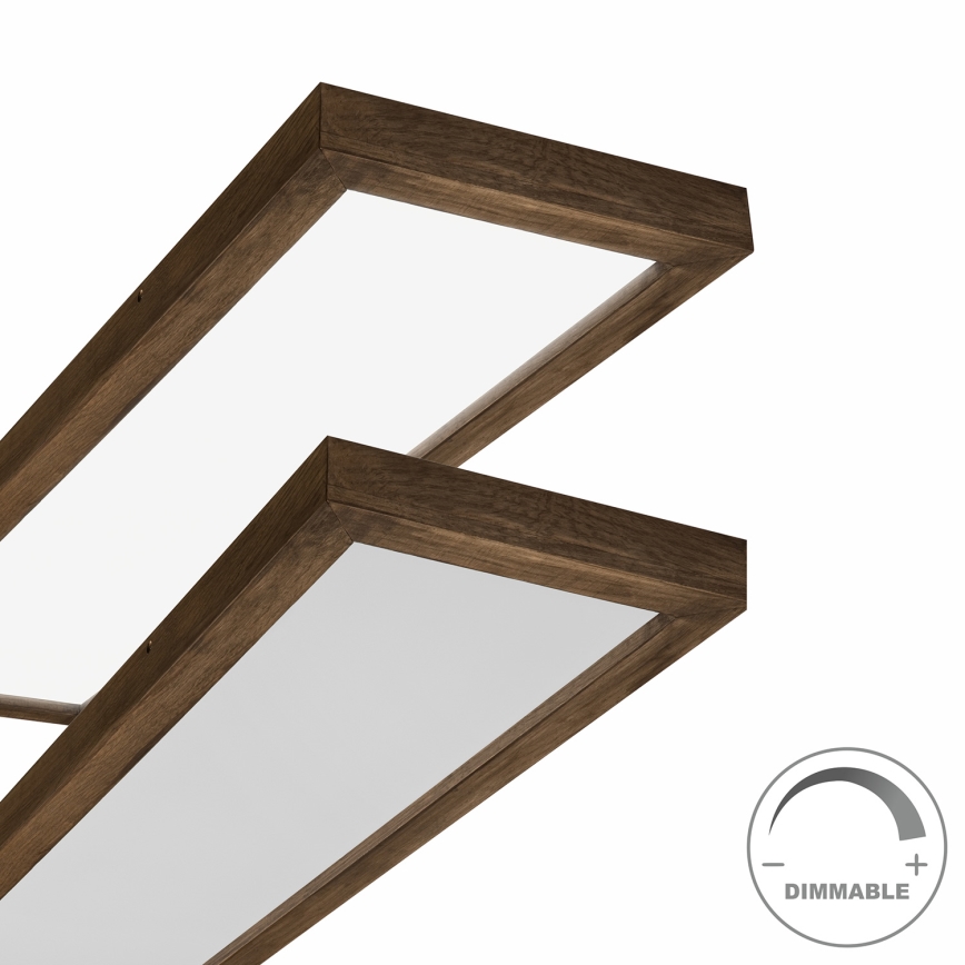 Brilagi - LED Димируем плафон за баня WOODY FRAME LED/50W/230V дъб 120x30 см 3000-6000K IP44 + дистанционно управление