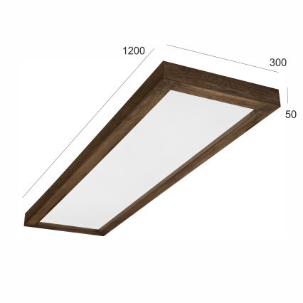 Brilagi - LED Димируем плафон за баня WOODY FRAME LED/50W/230V дъб 120x30 см 3000-6000K IP44 + дистанционно управление