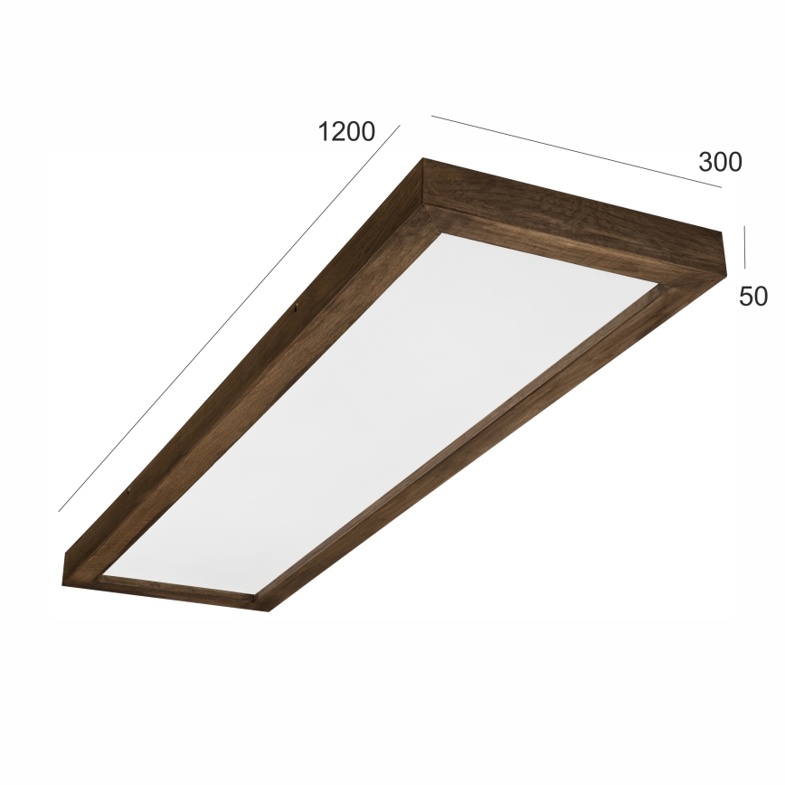 Brilagi - LED Димируем плафон за баня WOODY FRAME LED/50W/230V дъб 120x30 см 3000-6000K IP44 + дистанционно управление