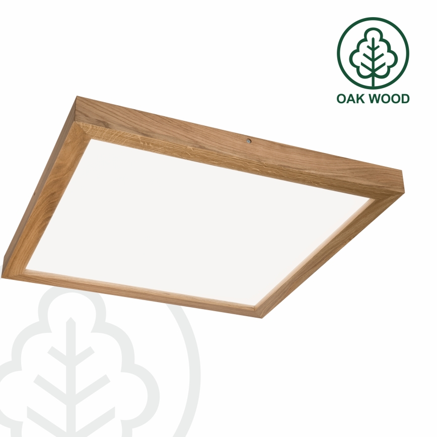 Brilagi - LED Димируем плафон за баня WOODY FRAME LED/50W/230V дъб 60x60 см 3000-6000K IP44 + дистанционно управление