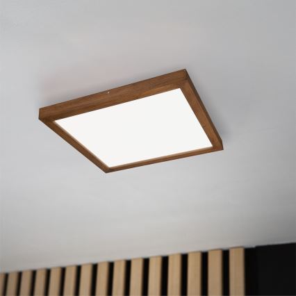 Brilagi - LED Димируем плафон за баня WOODY FRAME LED/50W/230V дъб череша 60x60 см 3000-6000K IP44 + дистанционно управление