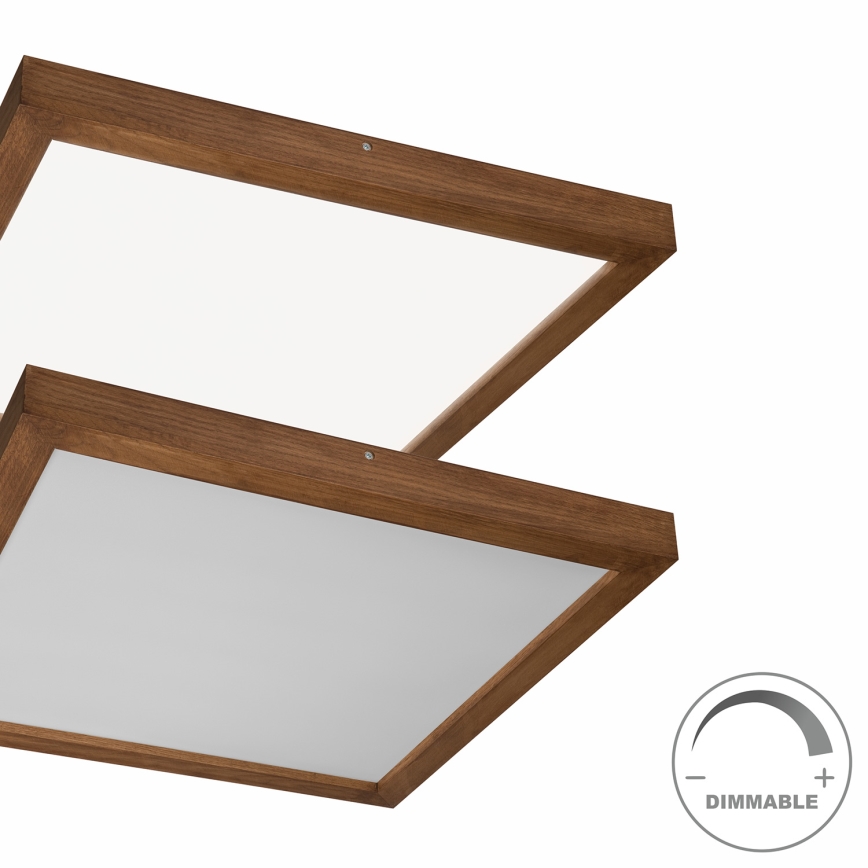 Brilagi - LED Димируем плафон за баня WOODY FRAME LED/50W/230V дъб череша 60x60 см 3000-6000K IP44 + дистанционно управление