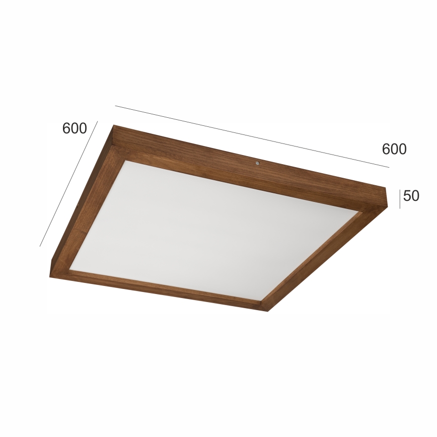 Brilagi - LED Димируем плафон за баня WOODY FRAME LED/50W/230V дъб череша 60x60 см 3000-6000K IP44 + дистанционно управление