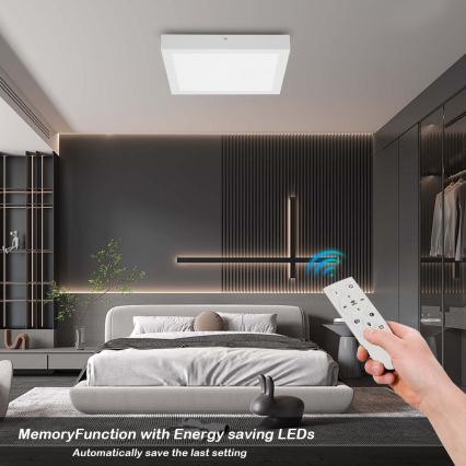 Brilagi - Димируема таванна лампа за баня FRAME SMART LED/24W/230V 30x30 см 3000-6000K IP44 бяла + дистанционно управление