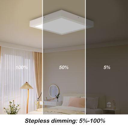 Brilagi - Димируема таванна лампа за баня FRAME SMART LED/24W/230V 30x30 см 3000-6000K IP44 бяла + дистанционно управление