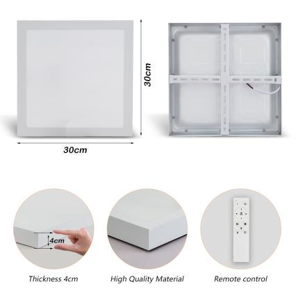 Brilagi - Димируема таванна лампа за баня FRAME SMART LED/24W/230V 30x30 см 3000-6000K IP44 бяла + дистанционно управление