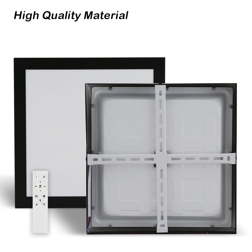Brilagi - LED Димируем плафон за баня FRAME SMART LED/24W/230V 30x30 см 3000-6000K IP44 черен + дистанционно управление