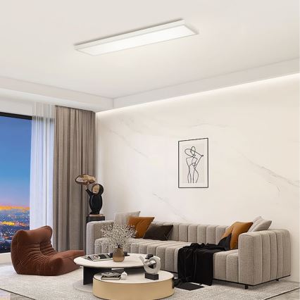 Brilagi - LED Димируем плафон за баня FRAME SMART LED/50W/230V 120x30 cm 3000-6000K IP44 сребрист + дистанционно управление