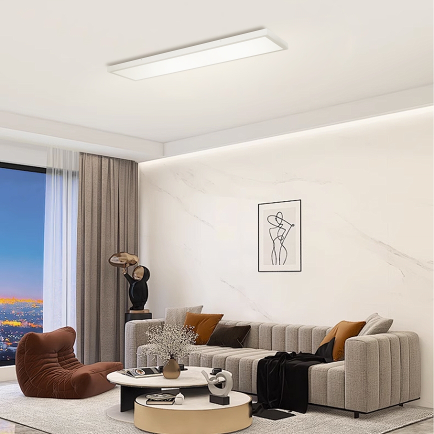 Brilagi - LED Димируем плафон за баня FRAME SMART LED/50W/230V 120x30 cm 3000-6000K IP44 сребрист + дистанционно управление