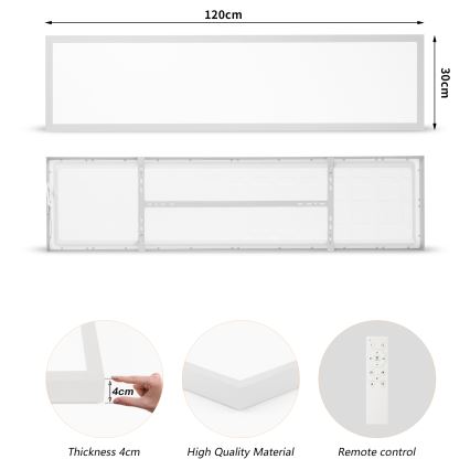Brilagi - LED Димируем плафон за баня FRAME SMART LED/50W/230V 120x30 cm 3000-6000K IP44 сребрист + дистанционно управление