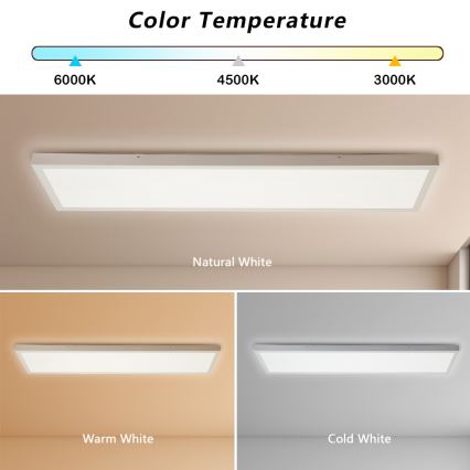 Brilagi - LED Димируем плафон за баня FRAME SMART LED/50W/230V 30x120 см 3000-6000K IP44 бял + дистанционно управление