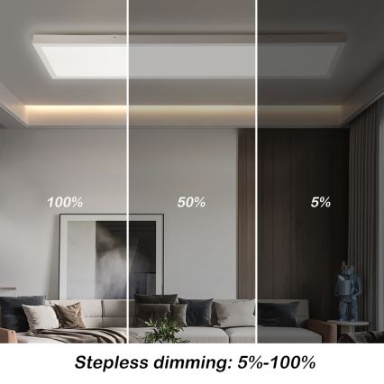 Brilagi - LED Димируем плафон за баня FRAME SMART LED/50W/230V 30x120 см 3000-6000K IP44 бял + дистанционно управление