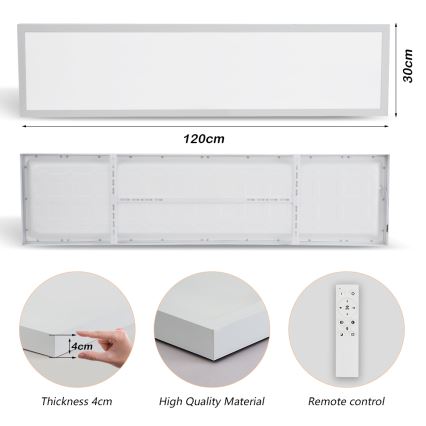 Brilagi - LED Димируем плафон за баня FRAME SMART LED/50W/230V 30x120 см 3000-6000K IP44 бял + дистанционно управление