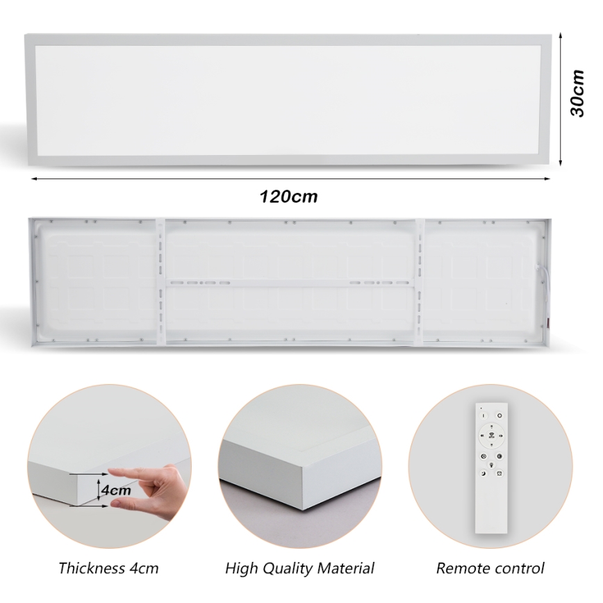 Brilagi - LED Димируем плафон за баня FRAME SMART LED/50W/230V 30x120 см 3000-6000K IP44 бял + дистанционно управление