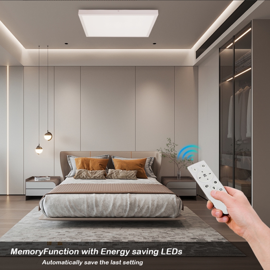 Brilagi - LED Димируем плафон за баня FRAME SMART LED/50W/230V 60x60 см 3000-6000K IP44 бял + дистанционно управление