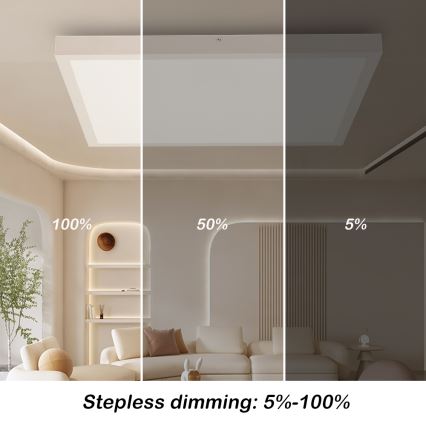 Brilagi - LED Димируем плафон за баня FRAME SMART LED/50W/230V 60x60 см 3000-6000K IP44 бял + дистанционно управление