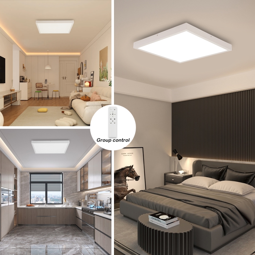 Brilagi - LED Димируем плафон за баня FRAME SMART LED/50W/230V 60x60 см 3000-6000K IP44 бял + дистанционно управление