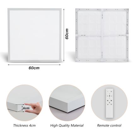 Brilagi - LED Димируем плафон за баня FRAME SMART LED/50W/230V 60x60 см 3000-6000K IP44 бял + дистанционно управление