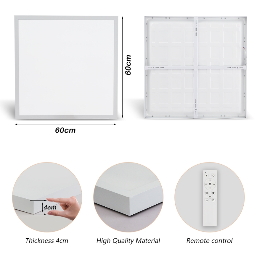 Brilagi - LED Димируем плафон за баня FRAME SMART LED/50W/230V 60x60 см 3000-6000K IP44 бял + дистанционно управление