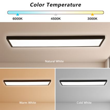 Brilagi - LED Димируем плафон за баня FRAME SMART LED/50W/230V 3000-6000K IP44 черен + дистанционно управление