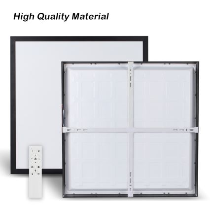 Brilagi - LED Димируем плафон за баня FRAME SMART LED/50W/230V 60x60 см 3000-6000K IP44 черен + дистанционно управление