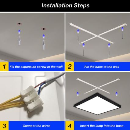 Brilagi - LED Димируем плафон за баня FRAME SMART LED/50W/230V 3000-6000K IP44 черен + дистанционно управление