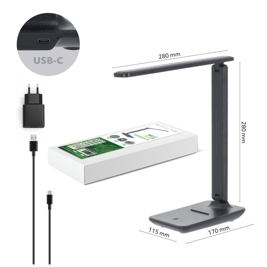 Brilagi -LED Димируема настолна лампа MODO LED/7W/230V 3000/4000/6500K антрацит