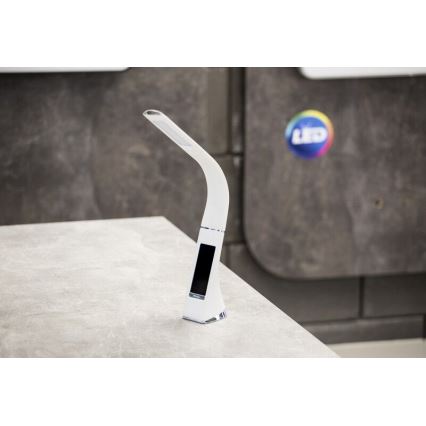 Brilagi - LED Димируема настолна лампа с дисплей PELLE LED/7W/230V бял